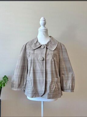 Vintage Plaid babydoll jacket/peacoat